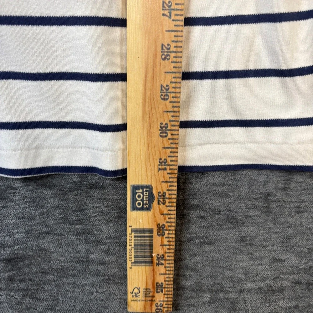 Polo Ralph Lauren Mens Large White Navy Blue Striped Short Sleeve Polo Shirt L
